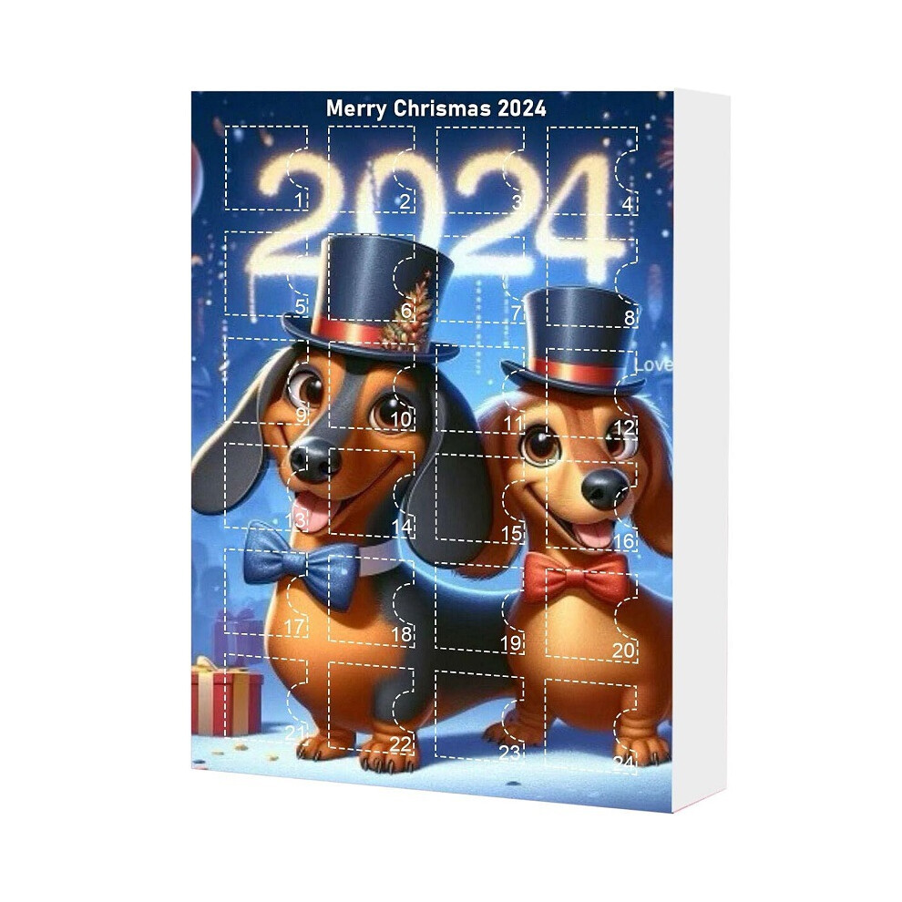 (A) 2024 Dachshund Christmas Holiday Advent Calend