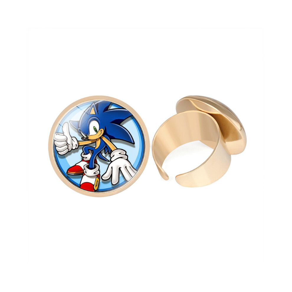 (22709608) Sonic The Hedgehog Adjustable Ring Durable Metal Anime Fan Jewelry