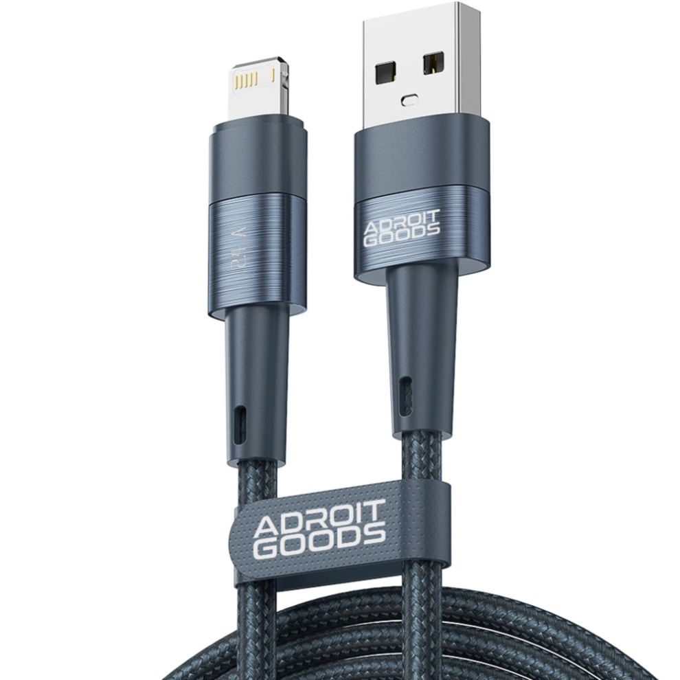 (Blue) AdroitGoods iPhone Lightning Charger Cable 2 Meter For Apple iPhone - 2.4A Fast Charging Cable