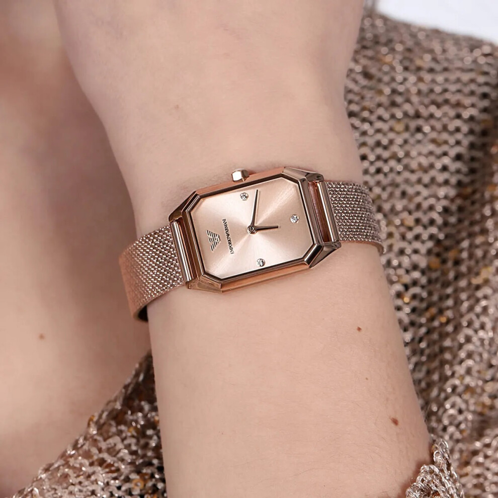 EMPORIO ARMANI AR11347 WOMEN'S WATCH ROSE GOLD BAND ROSE GOLD DIAL