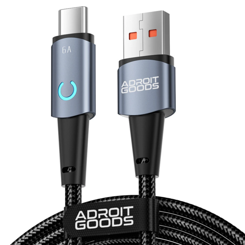 (100 cm) AdroitGoods USB-C Cable - Nylon Braided - 6A Charging Cable - 480 Mbps