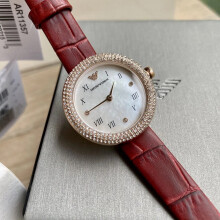 EMPORIO ARMANI AR11357 WOMEN'S WATCH RED STRAP WHITE DIAL