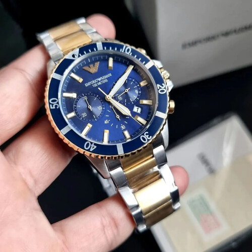 Blue And Gold Armani Watch NEW GENUINE EMPORIO ARMANI AR8030 TAZIO