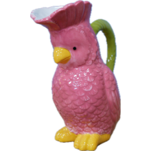 Polly the Pink Parrot Ceramic Decorative Jug | Milk or Cream Server