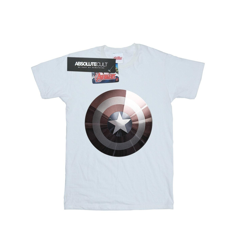 Marvel Mens Captain America Shield Shiny T-Shirt