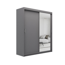 (150cm /+2 drawers, Grey) ELUKS Modern Sliding Door Wardrobe OVI
