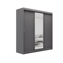 (200cm, Grey) ELUKS Modern Sliding Door Wardrobe OVI