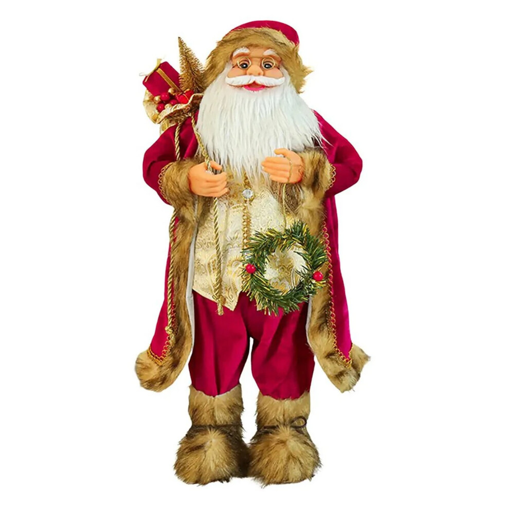 (40cm, Burgundy) Premier Standing Santa with Glasses Decoration