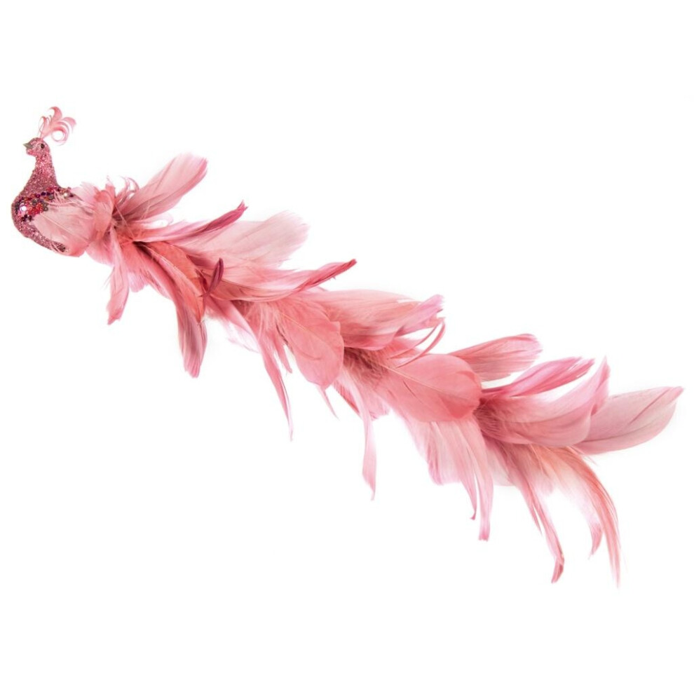 (38cm, Pink) Premier Peacock Christmas Decoration