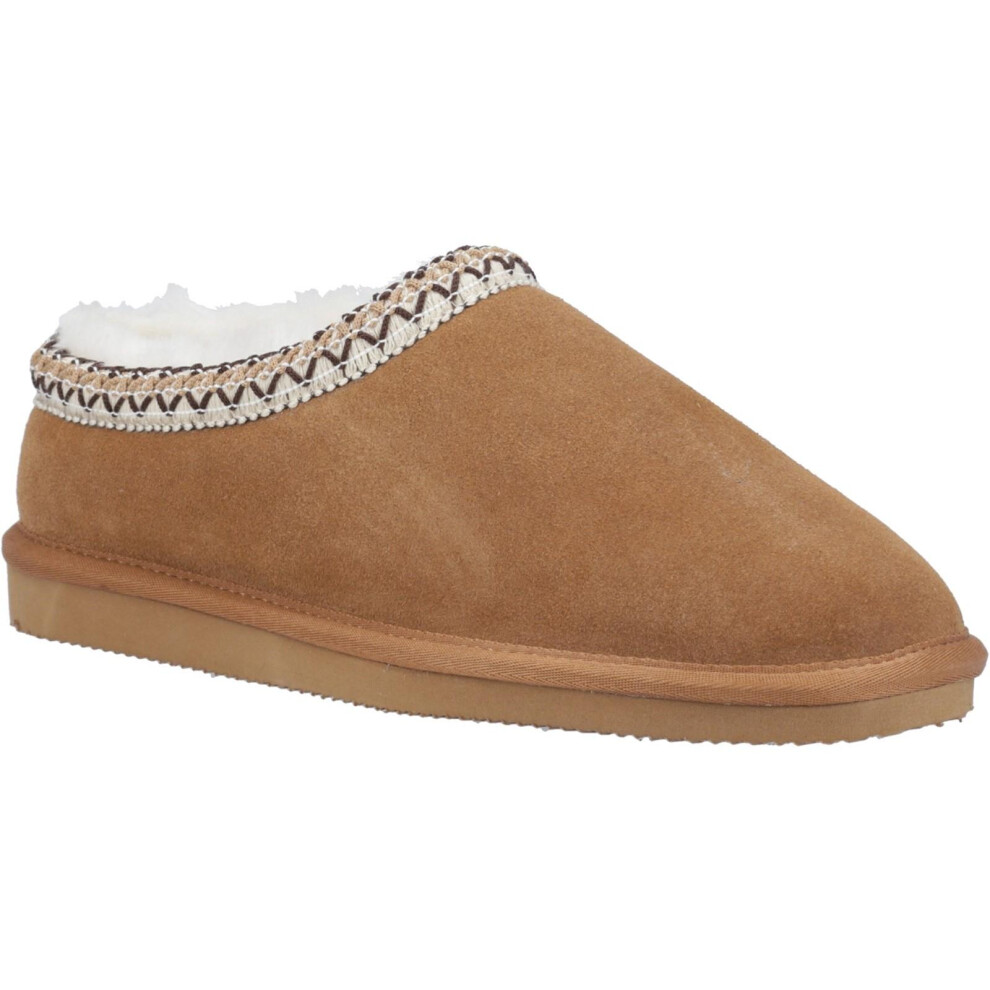 (4 UK, Tan) Cotswold Womens/Ladies Foxmoor Suede Slippers