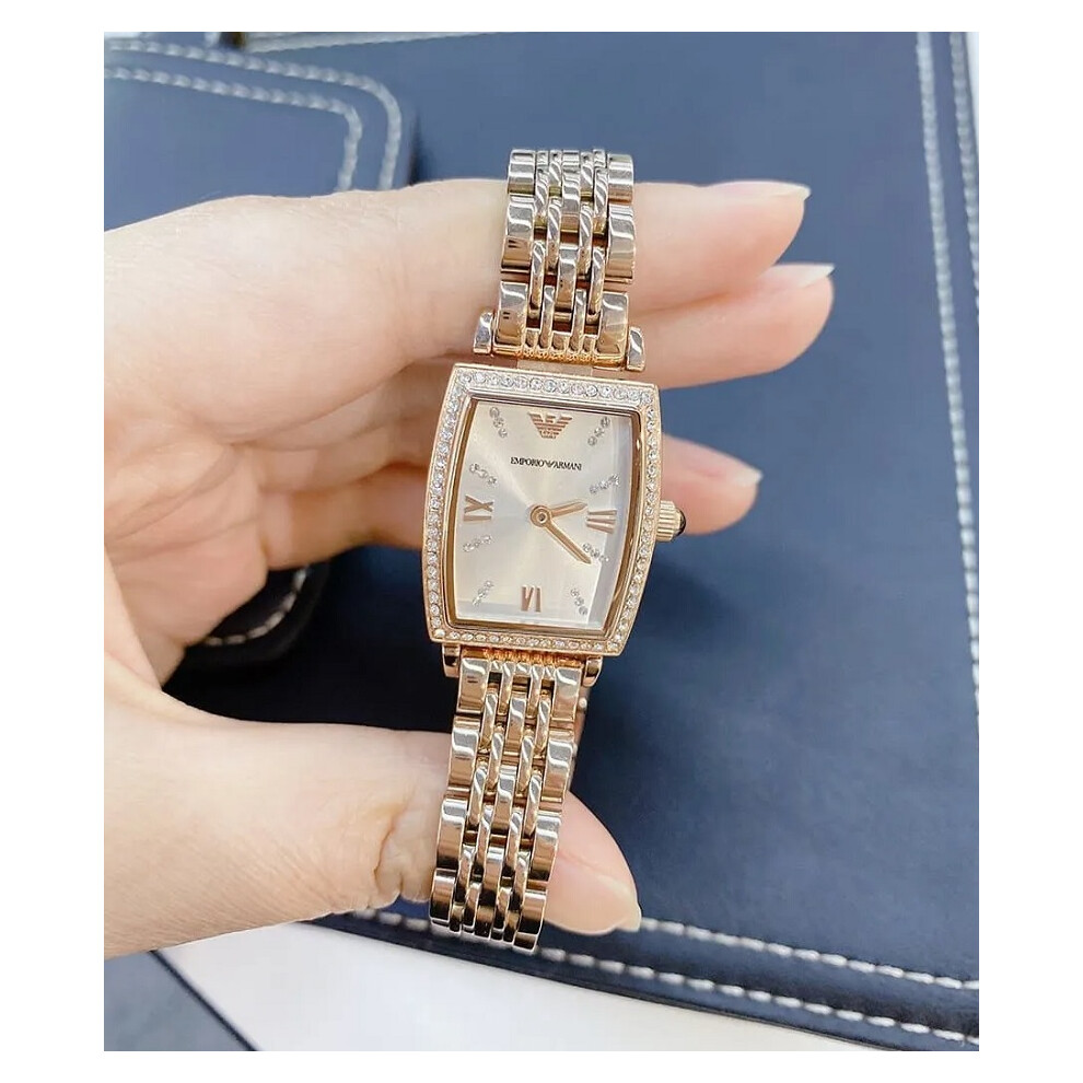EMPORIO ARMANI AR11406 WOMEN'S WATCH ROSE GOLD STRAP WHITE DIAL