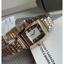 EMPORIO ARMANI AR11407 WOMEN'S WATCH ROSE GOLD STRAP BROWN DIAL