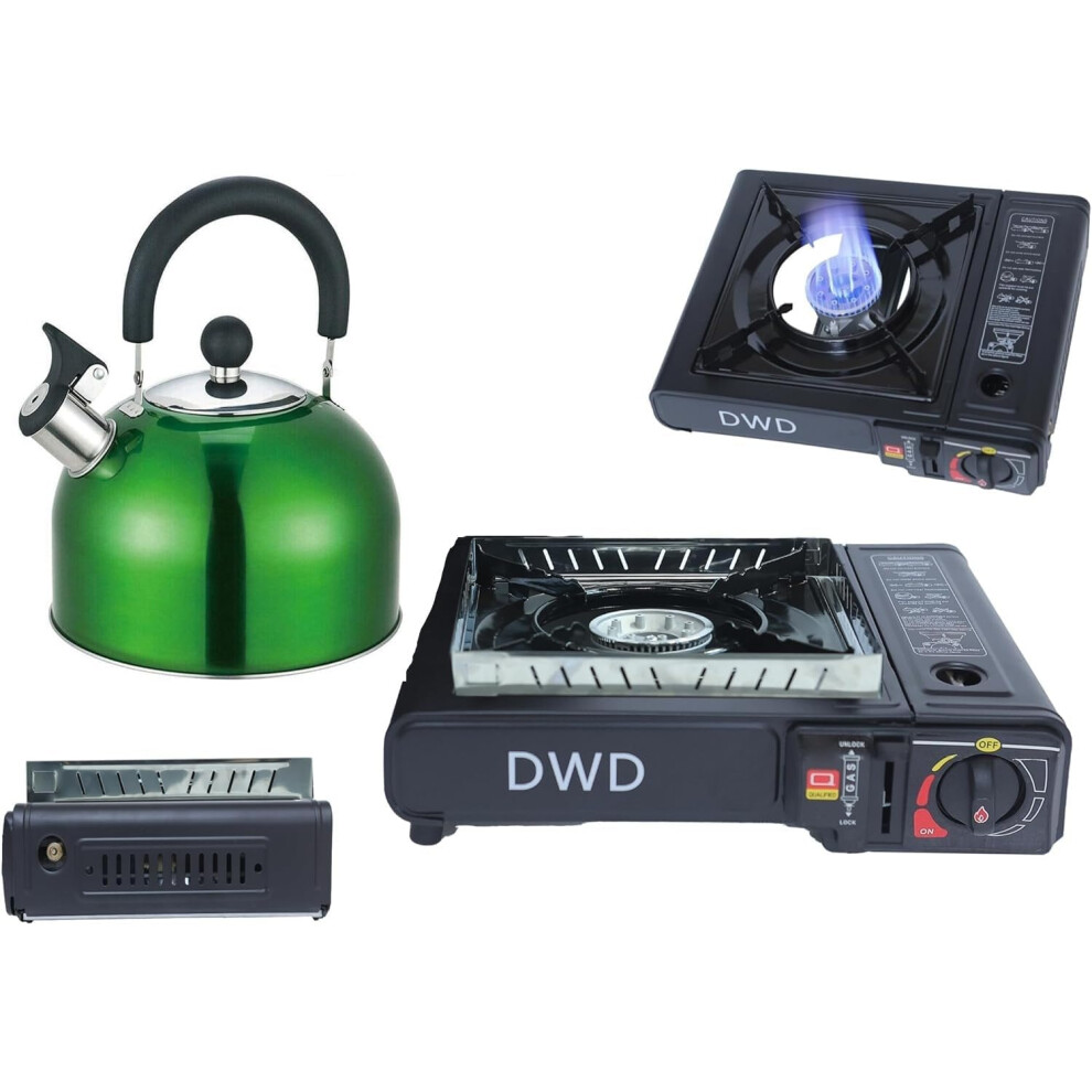 DWD® Premium Camping Gas Stove & Kettle Set, 2.5KW