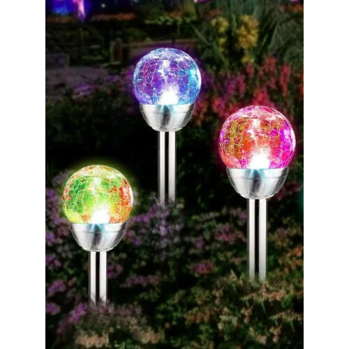 Solarize® 3 Pack Solar Cracked Glass Ball Lights