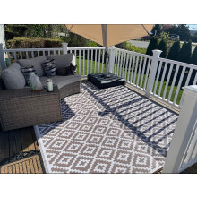 AH® Geometric Grey/White Outdoor Picnic Rug, 120x180cm