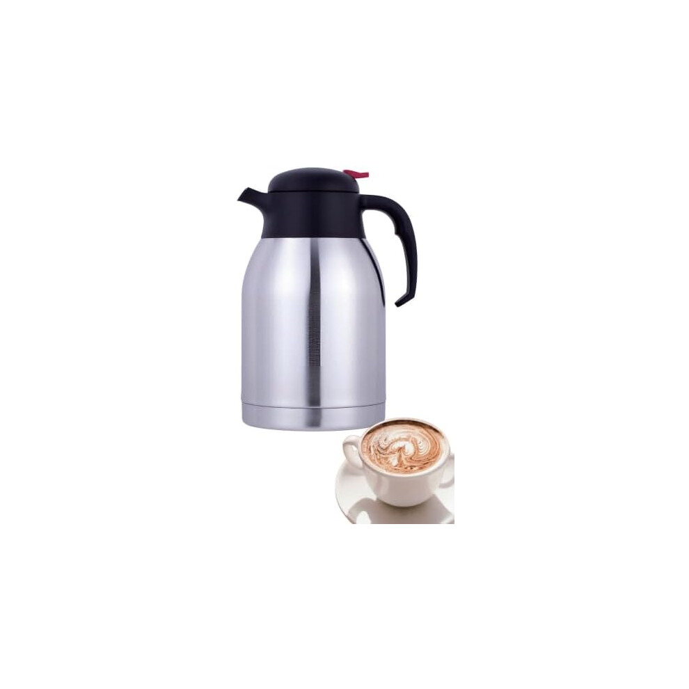 DWDÂ® 2.0L Stainless Steel Vacuum Jug Flask, One-Touch Lid, Hot & Cold