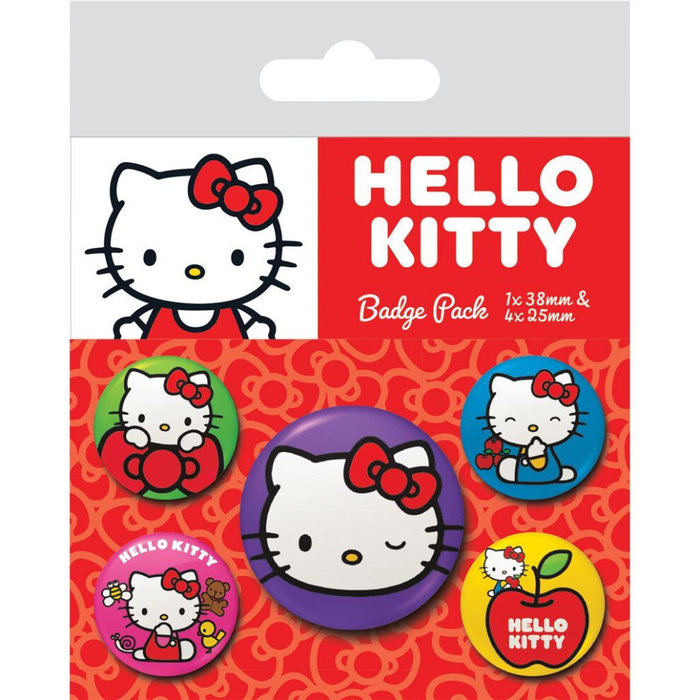 Hello Kitty Colourful Poses Badge (Pack of 5)