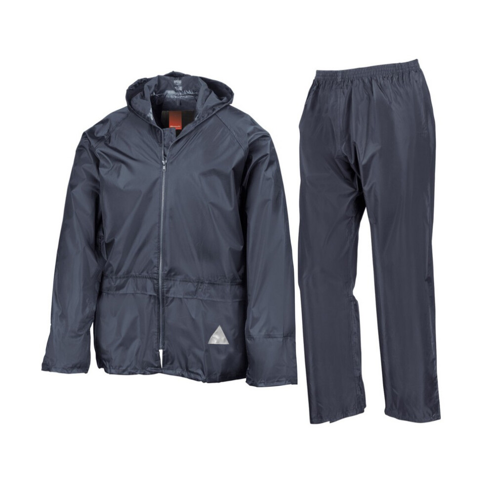 (S, Navy) Result Unisex Adult Waterproof Jacket And Trousers Set