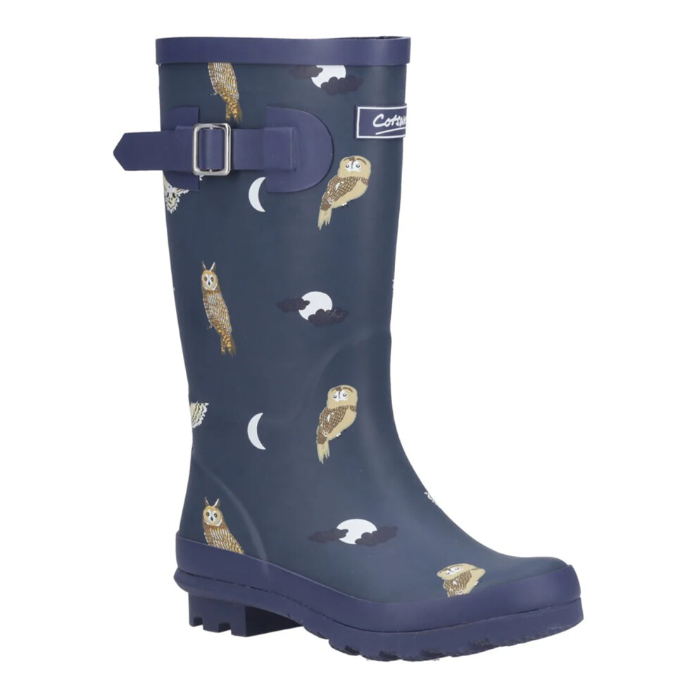 (1 UK, Blue) Cotswold Childrens/Kids Woodland Owl Wellington Boots