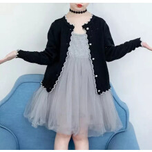 (Black, 4-5 Years) Girls Cardigan Long Sleeve Sweater Knitted School Jumpers Spring Age 3-12 Years