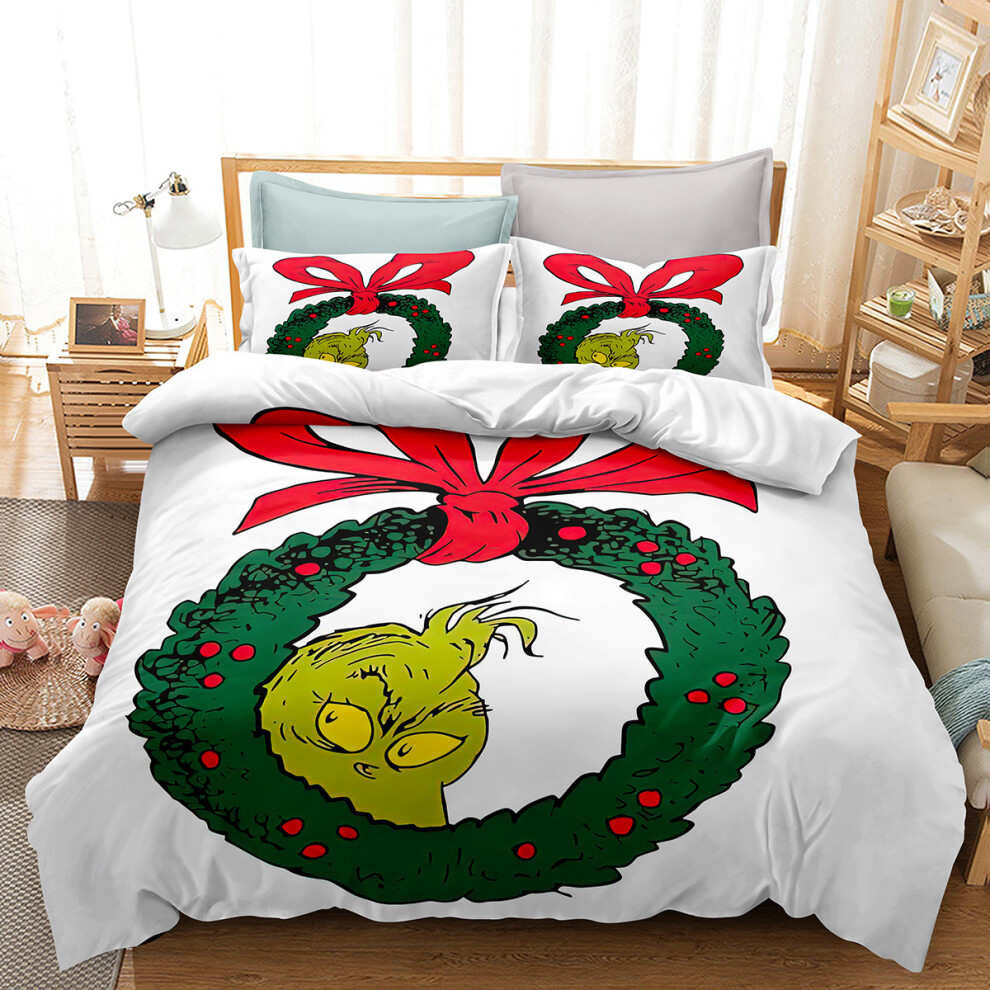 (Style 10, Double(200X200CM/3PCS)) The Grinch Kids Bedding Single Double Duvet Cover