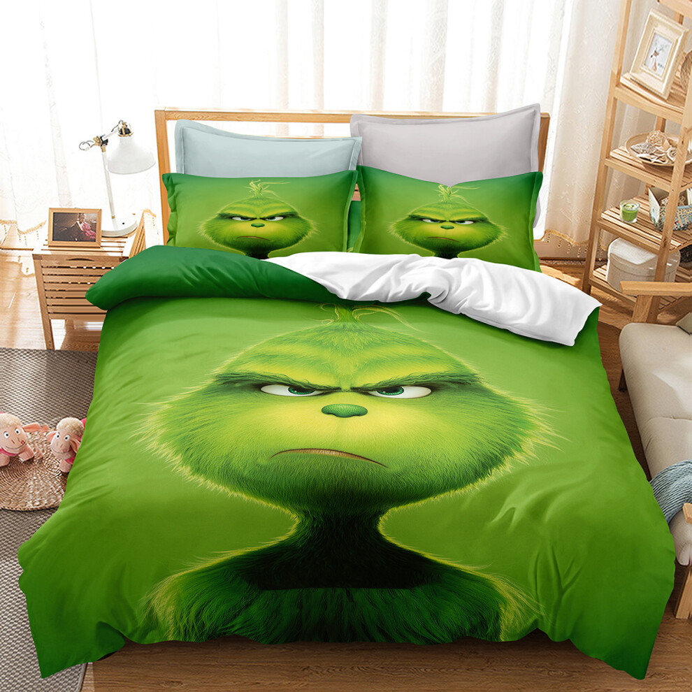 (Style 21, King(220X240CM/3PCS)) The Grinch Kids Bedding Single Double Duvet Cover