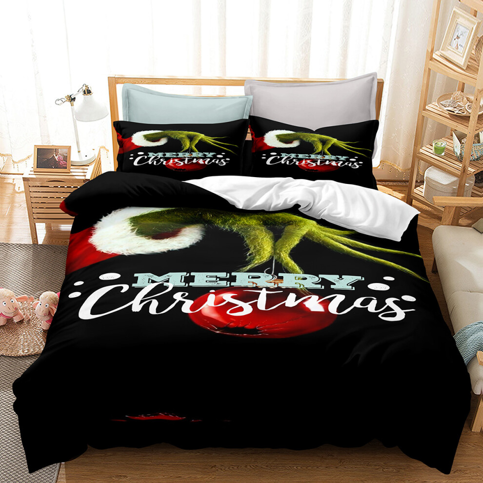 (Style 25, King(220X240CM/3PCS)) The Grinch Kids Bedding Single Double Duvet Cover