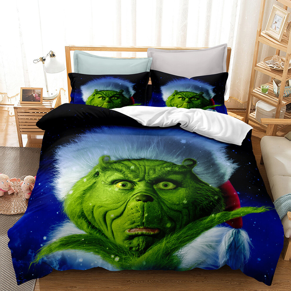 (Style 24, Double(200X200CM/3PCS)) The Grinch Kids Bedding Single Double Duvet Cover