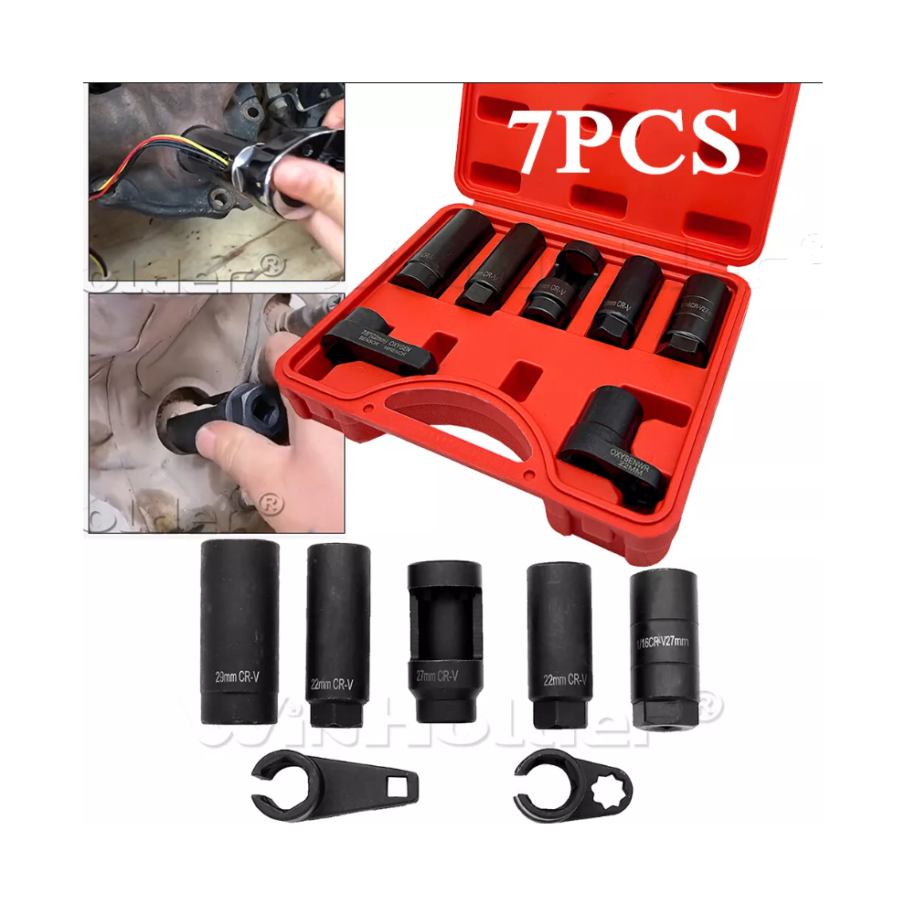 7Pcs 22/27/29Mm Oxygen Lambda Sensor Socket Removal Remover Tool 969104395200