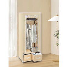 Portable Wardrobe 160 x 60 x 43CM Single Canvas Wardrobe (Beige)