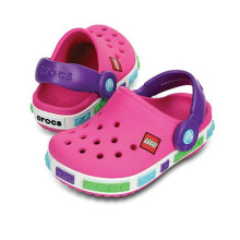 (Neon Magenta/Pink, J2=20.5-21cm) Girl Boys Cros Style Crocband Clog Kid Beach Shoes