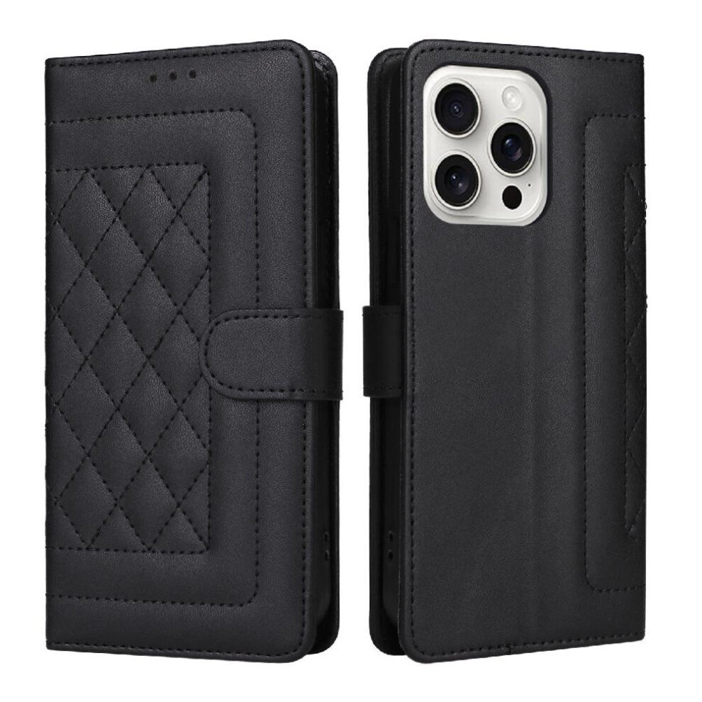 Photos - Case  Flip  for iphone 16 Pro Max Shockproof Simple Business Flip Cover Leather  Wallet(Black)