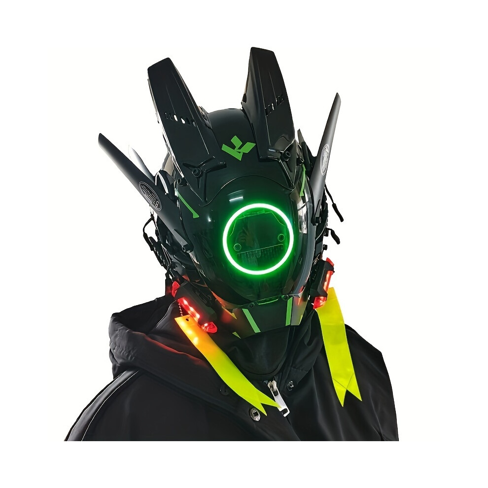 (Green) Punk Mask Cosplay For Men, Cosplay Halloween Mask Fit Party Music Festival Accessories