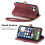 (Red) Flip Case for iphone 16 Plus Flip Cover Leather Case Wallet Shockproof Simple Business 2