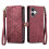 (Red) Flip Case for iphone 16 Plus Flip Cover Leather Case Wallet Shockproof Simple Business 1