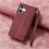(Red) Flip Case for iphone 16 Plus Flip Cover Leather Case Wallet Shockproof Simple Business 5