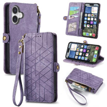 (Purple) Flip Case for iphone 16 Plus Flip Cover Leather Case Wallet Shockproof Simple Business