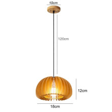 (Dia 18cm, Warm light) Chinese style Bamboo Pendant Lamp line length 1.5m cafeteria Chandeliers Ceiling Light