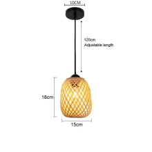 (Dia 15cm, NO bulbs) Chinese style Bamboo Pendant Lamp line length 1.5m cafeteria Chandeliers Ceiling Light