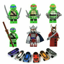 TMNT 6-Piece Minifigure Set – Compatible with Lego Minifigures, Teenage Mutant Ninja Turtles Action Figures for Kids Gift