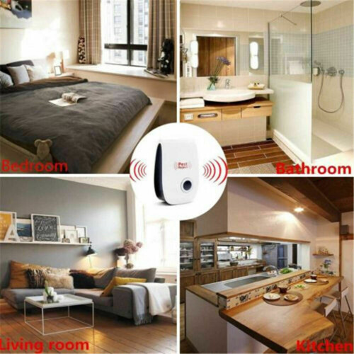 6Pcs Electronic Ultrasonic Pest Repeller Cockroach Pet Reject UK Plug 2