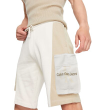 (White Stone, L - W31) Calvin Klein Jeans Mens Shorts Monogram Jersey