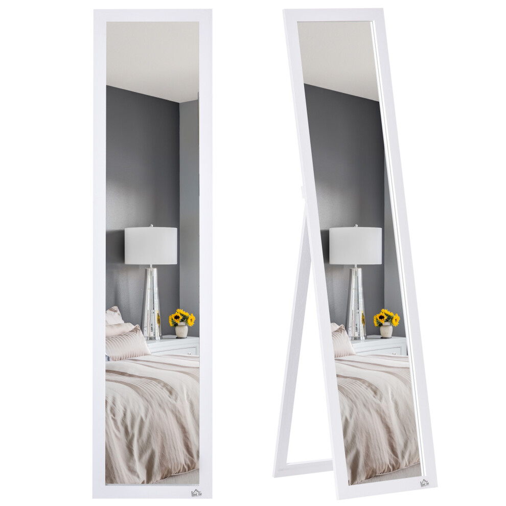 HOMCOM Full Length Mirror, Floor Standing Or Wall-Mounted Long Mirror, White