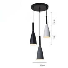 (3 Head Round Disc, No Bulb) Nordic Minimalist Iron Decoration 3 Heads Chandeliers Restaurant Bar Bedroom Pendant Lights