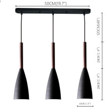 (3 Head Long Plate, No Bulb) Nordic Minimalist Iron Decoration 3 Heads Chandeliers Restaurant Bar Bedroom Pendant Lights