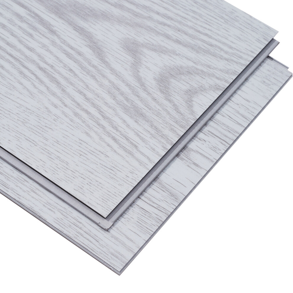 (#5 White) 14Pcs Thick Wood Grain SPC Floor Planks Soundproof