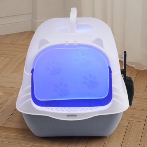 Living And Home Large Enclosed Cat Litter Box with Disinfection Light 1