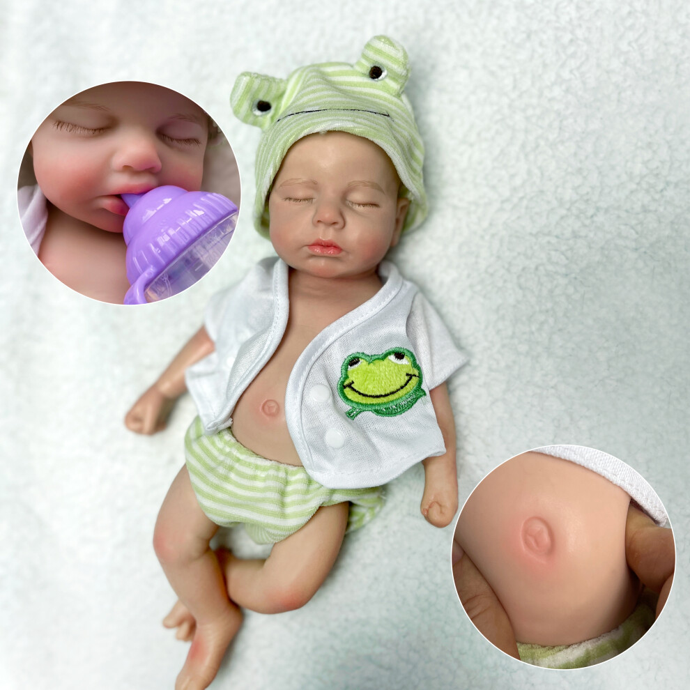 (Silicone Boy) Loulou Can Open mouth Reborn Doll Baby Full Body Soft Silicone Bebe Doll