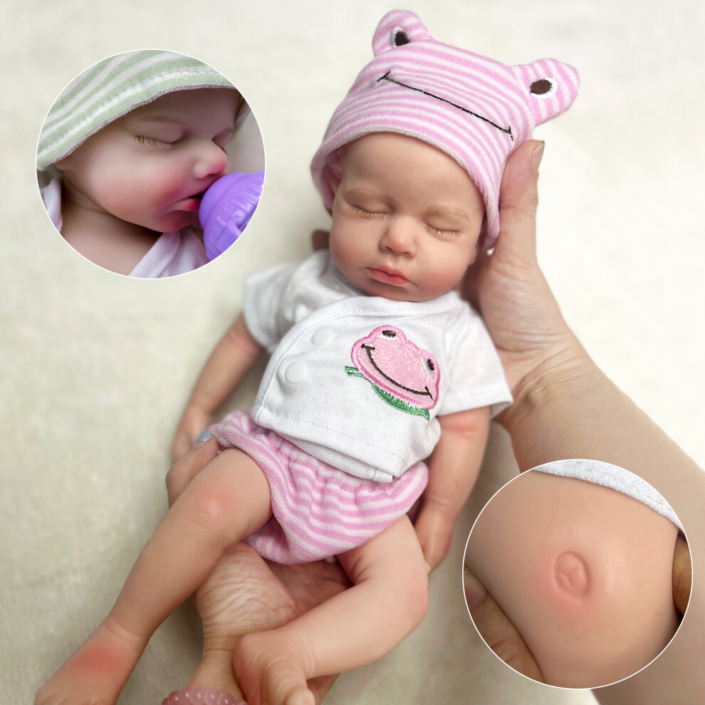 Bghone (Silicone Girl) Loulou Can Open Mouth Reborn Doll Baby Full Body Soft Silicone Bebe Doll