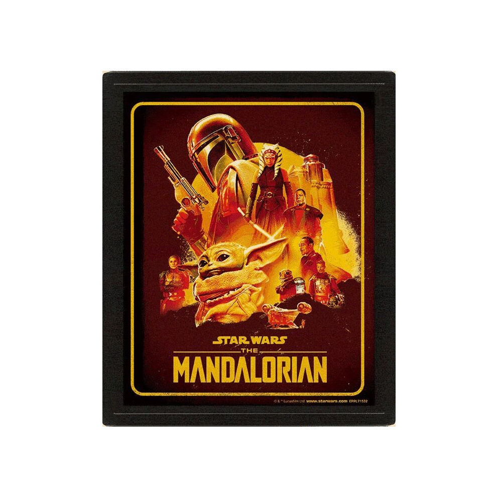 Star Wars: The Mandalorian 3D Framed Art Print